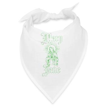 Grüne Ikone von Maria mit Strahlen - Bandana - Weiß - Vorne