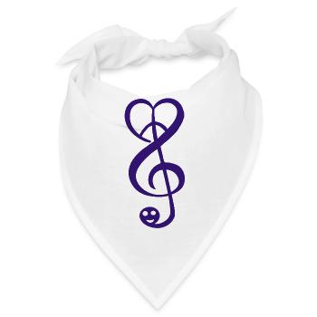 peace love music - Bandana - Weiß - Vorne