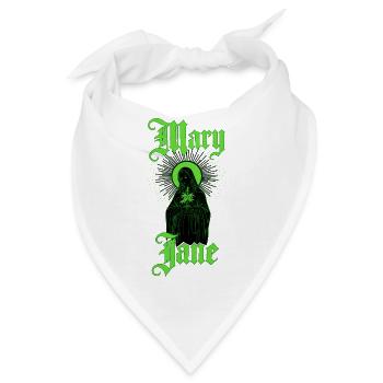 Mary Jane — Blackletter Stoner-Street-Rebellin - Bandana - Weiß - Vorne