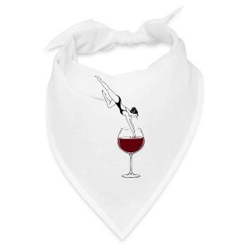 Wein Akrobatik Weinglas Minimalistisches Design - Bandana - Weiß - Vorne