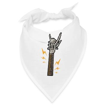 Gitarre Skelett Rock - Bandana - Weiß - Vorne