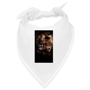 Löwin und Löwe: Dunkle Nähe - Bandana - Weiß - Vorne