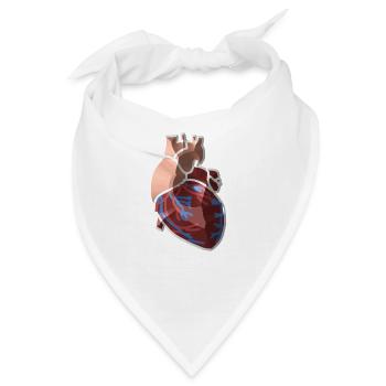 Herz Anatomie - Bandana - Weiß - Vorne