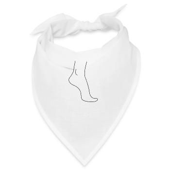 Minimalistischer Fuß - Bandana - Weiß - Vorne