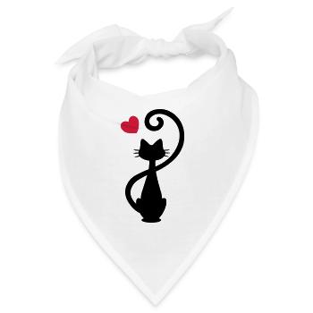 Katze - Katzendame - Cat - Chat - kitty - Bandana - Weiß - Vorne