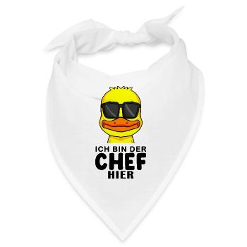 Baby Junge Lustiger Spruch Chef - Bandana - Weiß - Vorne