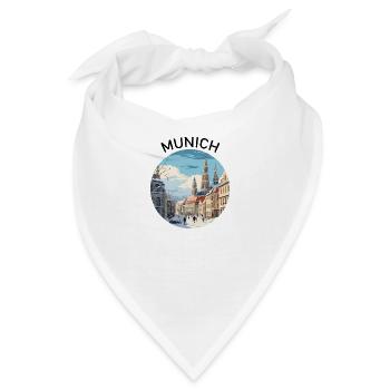 München Munich Innenstadt Stadtkern Bayern Schnee - Bandana - Weiß - Vorne