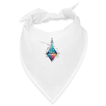 Harmonische Geometrie vereint sich mit Farbspiel - Bandana - Weiß - Vorne