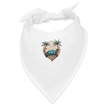 Tropische Schildkröten Idylle Pures Urlaubsfeeling - Bandana - Weiß - Vorne