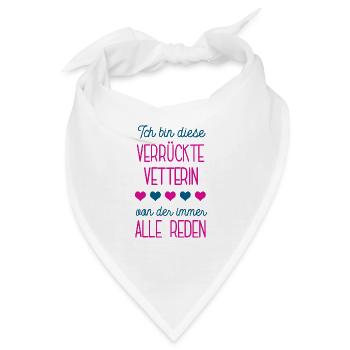 Bin Die Verrückte Vetterin Lustige Geburtstag Idee - Bandana - Weiß - Vorne