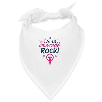Mädchen, die Rock kodieren 01 - Bandana - Weiß - Vorne