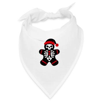 Skelett Lebkuchenmann Icon - Bandana - Weiß - Vorne