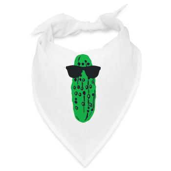 Eine lustige Gurke mit der Sonnenbrille die Gurken - Bandana - Weiß - Vorne