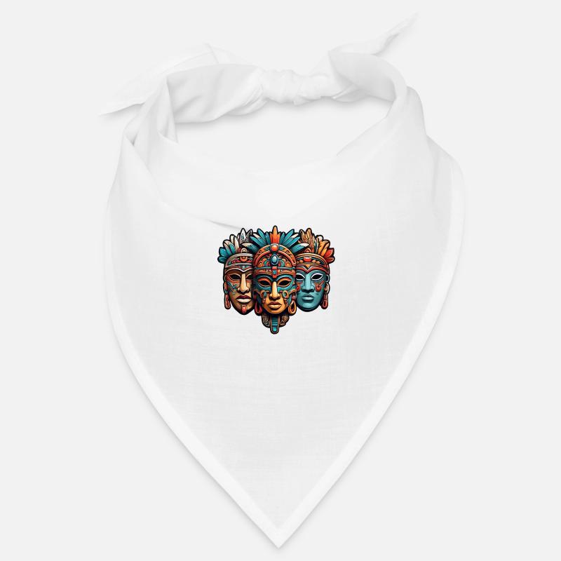 Sculpté orné aztèque, maya, masques incas Bandana
