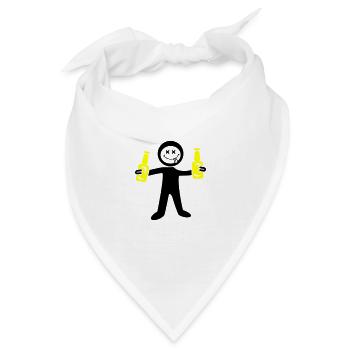 Bier Strichmännchen - Bandana - Weiß - Vorne