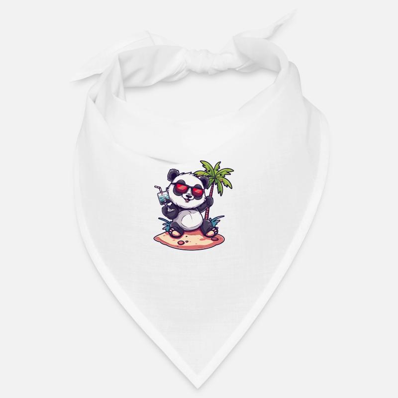 Panda Summer Beach Bande dessinée Bandana