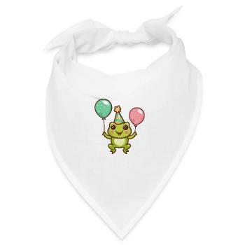 Frosch Geburtstag Comic - Bandana - Weiß - Vorne