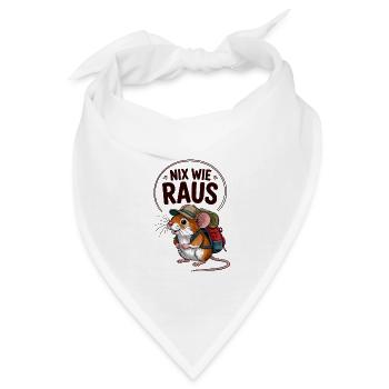 Nix wie raus - in die Natur - Wandern mit Maus - Bandana - Weiß - Vorne