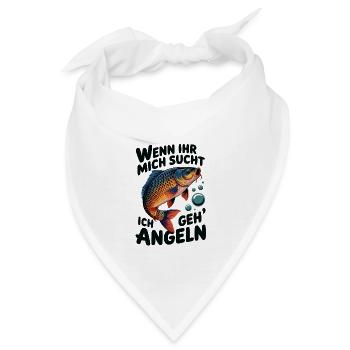 Ich gehe angeln fischen - springender Karpfen - Bandana - Weiß - Vorne