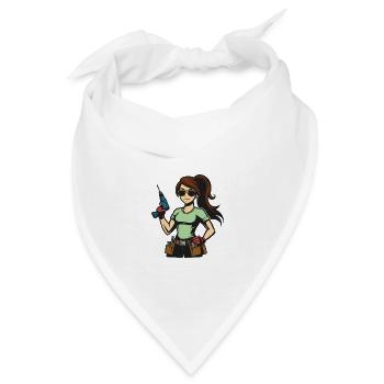 Brünette mit Händchen für Technik - Bandana - Weiß - Vorne