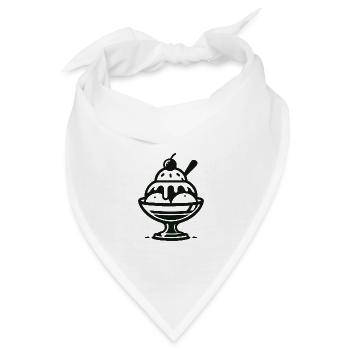 Eiscreme Design für den Eis und Eisdielen Fan - Bandana - Weiß - Vorne