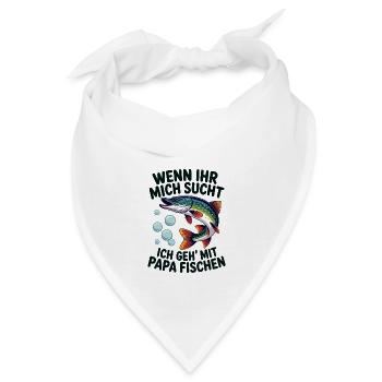 Ich gehe mit Papa angeln fischen springender Hecht - Bandana - Weiß - Vorne