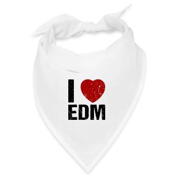 I love EDM Techno House Musik - Bandana - Weiß - Vorne