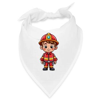Held in Rot der Feuerwehrmann - Bandana - Weiß - Vorne