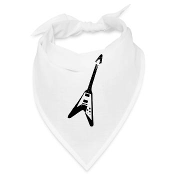 Flying V Gitarre - Bandana - Weiß - Vorne