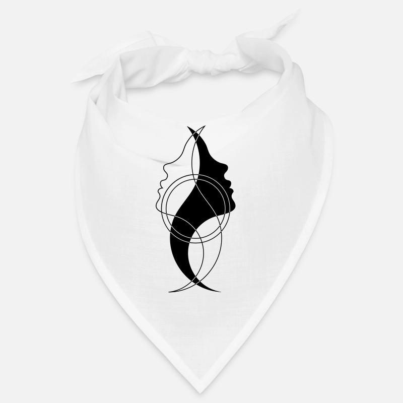 Visage - Visage abstrait - Bandana - blanc