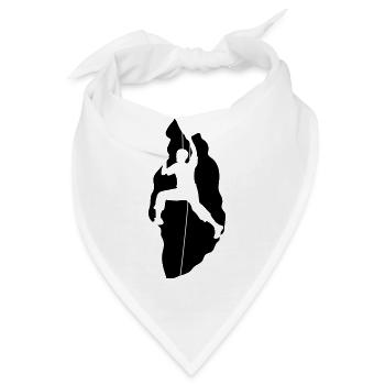 spalte wand bergsteiger klettern berge hoch sport - Bandana - Weiß - Vorne