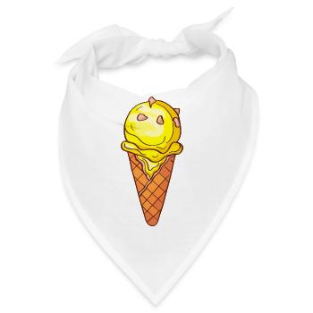 Eis Speiseeis Eiskrem Eiscreme Kugeleis Eisbecher - Bandana - Weiß - Vorne