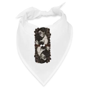 Zwillingscatrinas in Rosen - Bandana - Weiß - Vorne
