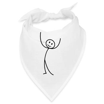 Strichmännchen - Bandana - Weiß - Vorne