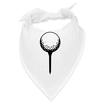 Golfball auf Tee – einfärbbar - Bandana - Weiß - Vorne