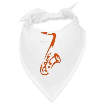 Saxy - Expressive Saxophon Silhouette Design - Bandana - Weiß - Vorne