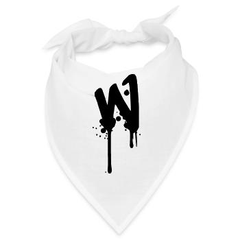 W Graffiti Tropfen Farbklex Spray - Bandana - Weiß - Vorne