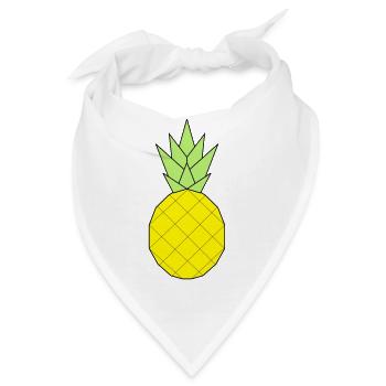 Ananas - Bandana - Weiß - Vorne