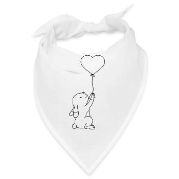 liebe luftballon herz hase haeschen kaninchen klei - Bandana - Weiß - Vorne