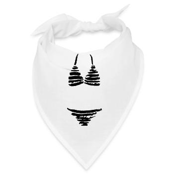 Gestreifter Bikini - Bandana - Weiß - Vorne
