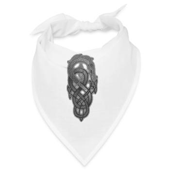 Schwarzer metallischer keltischer Knoten - Bandana - Weiß - Vorne