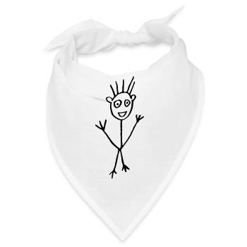 Stick männlich Zeichnung - Bandana - Weiß - Vorne