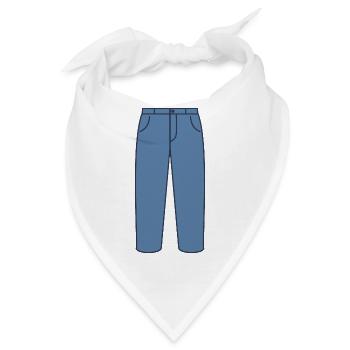 Jeans Blaue Hose - Bandana - Weiß - Vorne