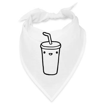 Gesicht Cola Becher - Bandana - Weiß - Vorne