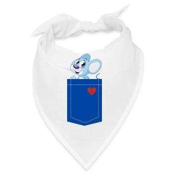 Mouse in a pocket - Kids Tee - Bandana - Weiß - Vorne
