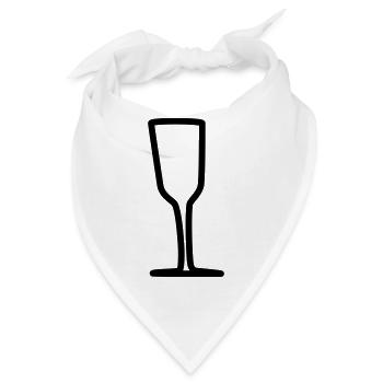 sektglas 1 - Bandana - Weiß - Vorne