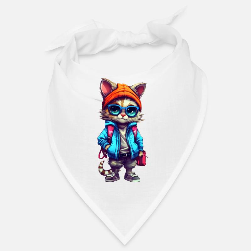 Dessin animé de chat mignon Bandana