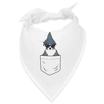 Hütehund aus der Tasche - Bandana - Weiß - Vorne