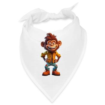 Johnny Boy der lässige Affe - Bandana - Weiß - Vorne