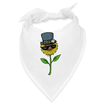 Sonnenblume Sonnenbrille lustige Bilder witzig - Bandana - Weiß - Vorne